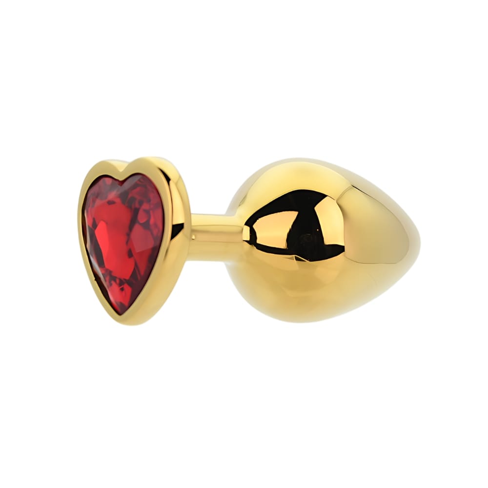Toosh Heart Shaped Gold with Red Stone Medium 2 Toosh Heart Shaped Gold with Red Stone Medium - Image 1