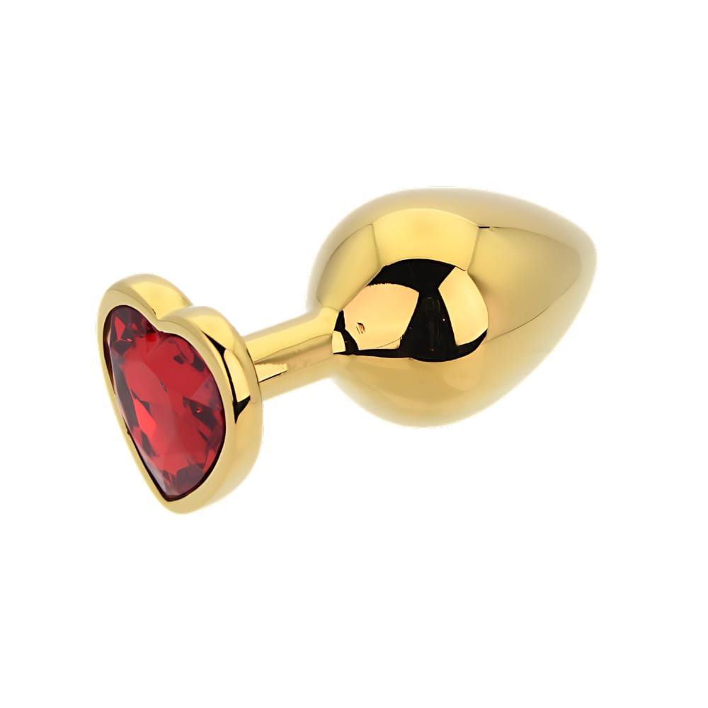 Toosh Heart Shaped Gold with Red Stone Medium 6 Toosh Heart Shaped Gold with Red Stone Medium - Image 5