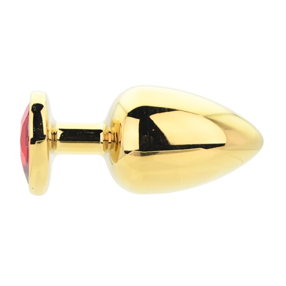 Toosh Heart Shaped Gold Butt Plug with Red Stone Large 4 Toosh Heart Shaped Gold Butt Plug with Red Stone Large - Image 3