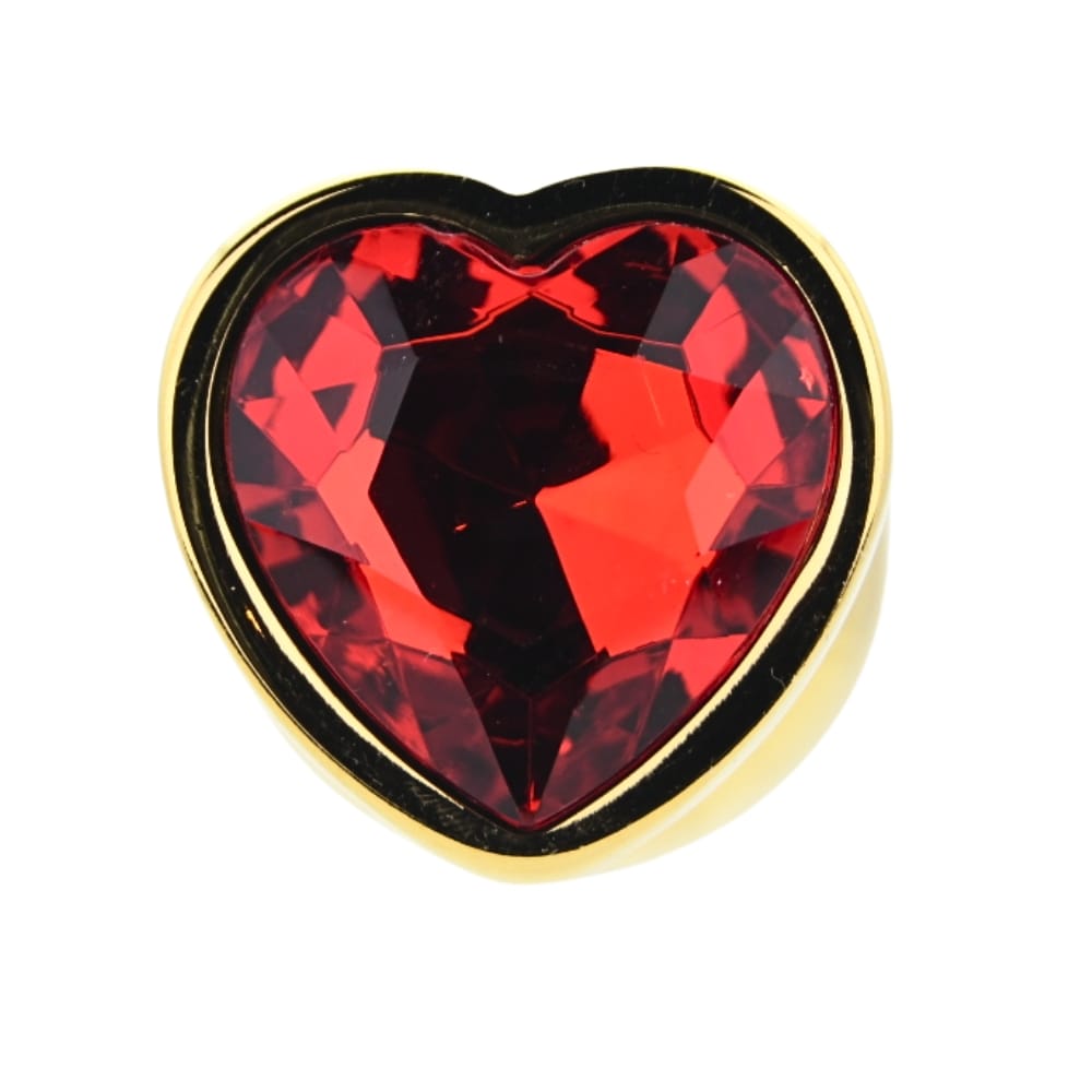 Toosh Heart Shaped Gold Butt Plug with Red Stone Large 7 Toosh Heart Shaped Gold Butt Plug with Red Stone Large - Image 6
