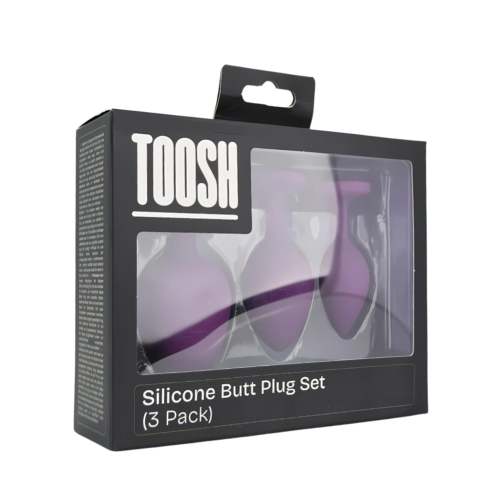 Toosh Silicone Butt Plug Purple Set of 3 Clear Stone 11 Toosh Silicone Butt Plug Purple Set of 3 Clear Stone - Image 10
