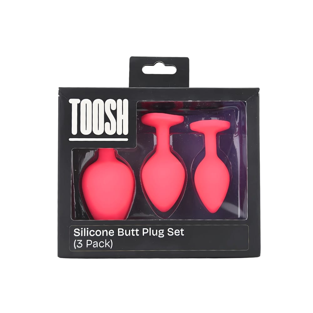 Toosh Silicone Butt Plug Pink Set of 3 Clear Stone 11 Toosh Silicone Butt Plug Pink Set of 3 Clear Stone - Image 10