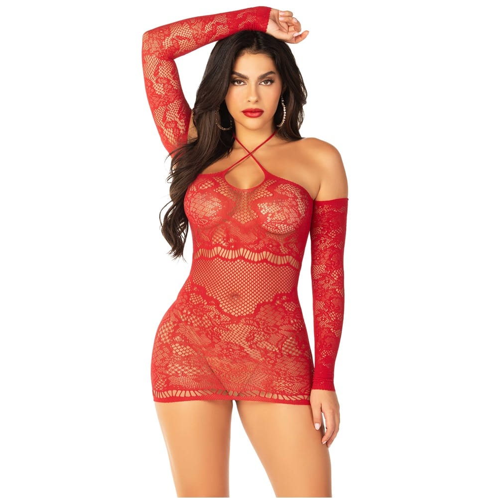 Leg Avenue Seamless Off the Shoulder Mini Dress Red 2 Leg Avenue Seamless Off the Shoulder Mini Dress Red - Image 1