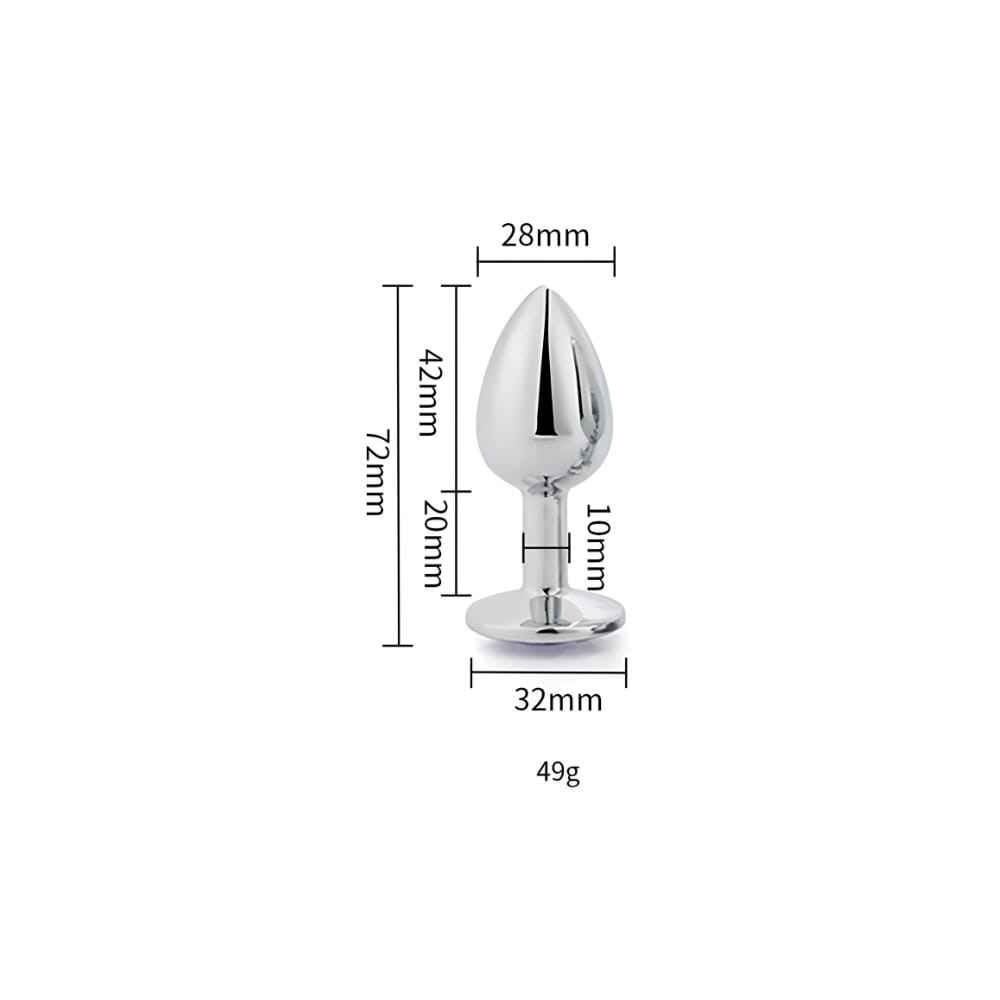 Toosh Silver Metal Butt Plug Small Clear Stone 9 Toosh Silver Metal Butt Plug Small Clear Stone - Image 8