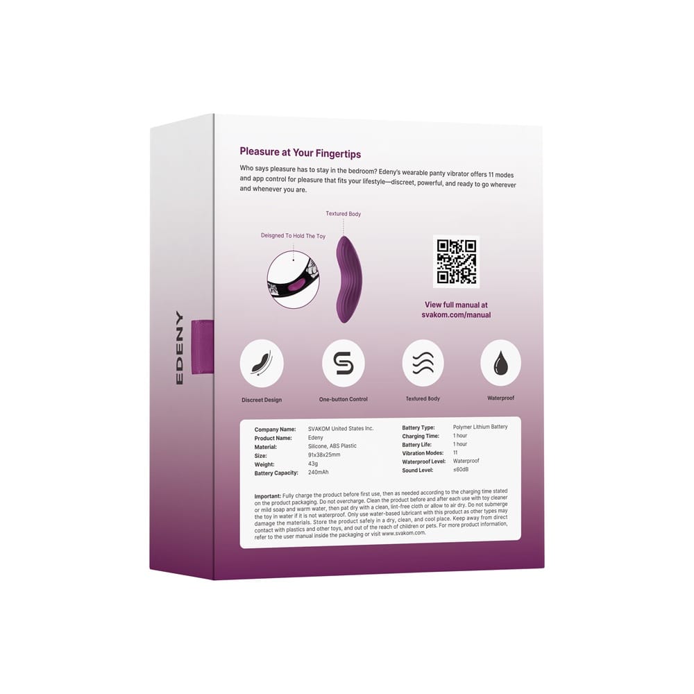 Svakom Edeny App Controlled Knicker Vibrator 9 Svakom Edeny App Controlled Knicker Vibrator - Image 8