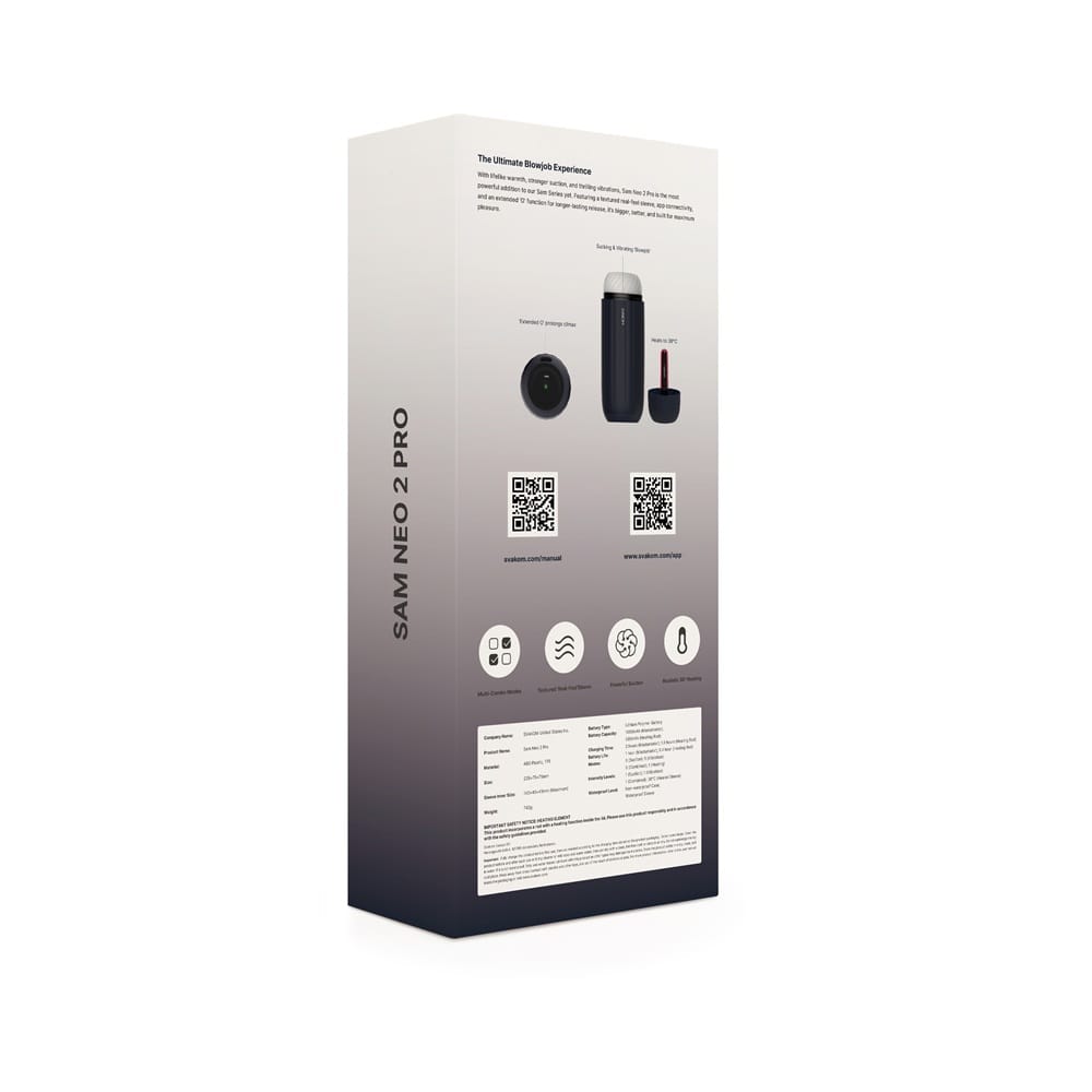 Svakom Sam Neo 2 Pro Interactive Heating Sucking and Vibrating Masturbator 15 Svakom Sam Neo 2 Pro Interactive Heating Sucking and Vibrating Masturbator - Image 14