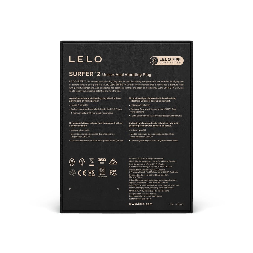 LELO Surfer 2 Unisex Anal Vibrating Plug Cyber Purple 7 LELO Surfer 2 Unisex Anal Vibrating Plug Cyber Purple - Image 6