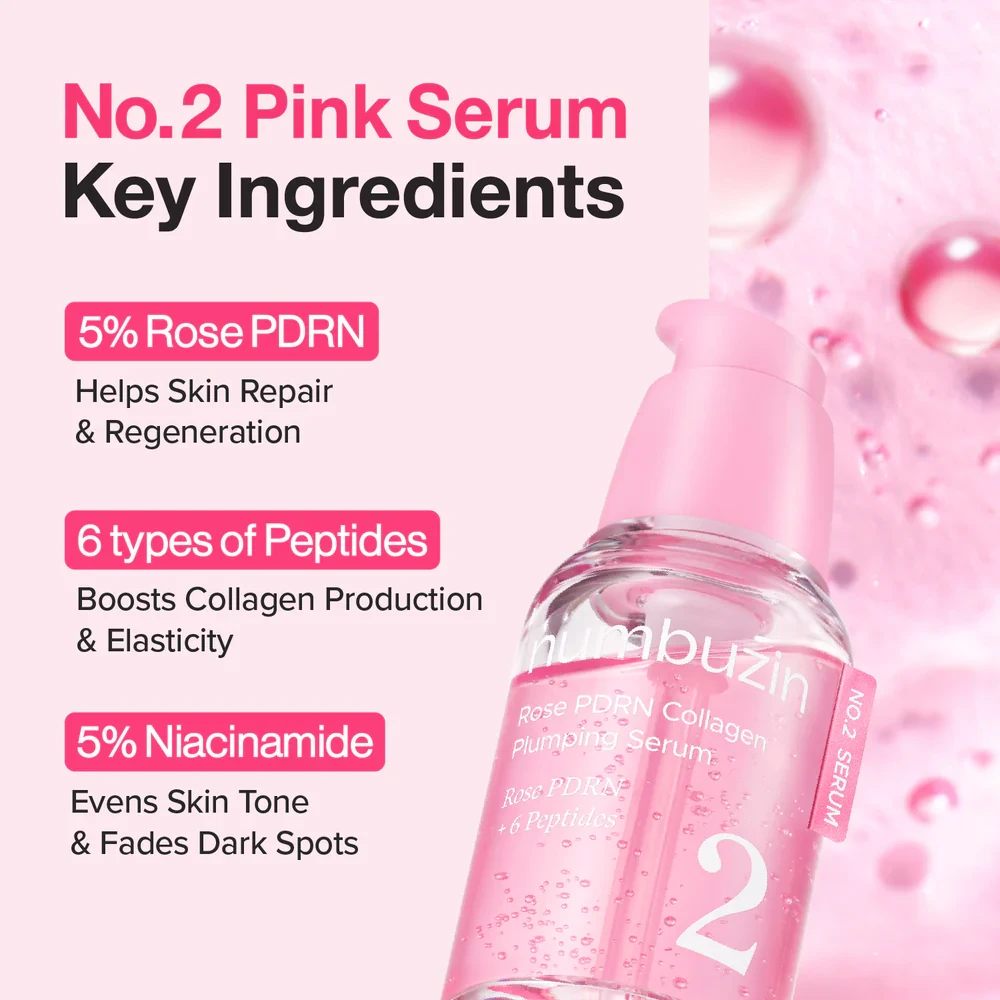 Numbuzin - No.2 Rose PDRN Collagen Plumping Serum DUO Trial Kit, 1.2ml*10ea 4 Numbuzin - No.2 Rose PDRN Collagen Plumping Serum DUO Trial Kit, 1.2ml*10ea - Image 3