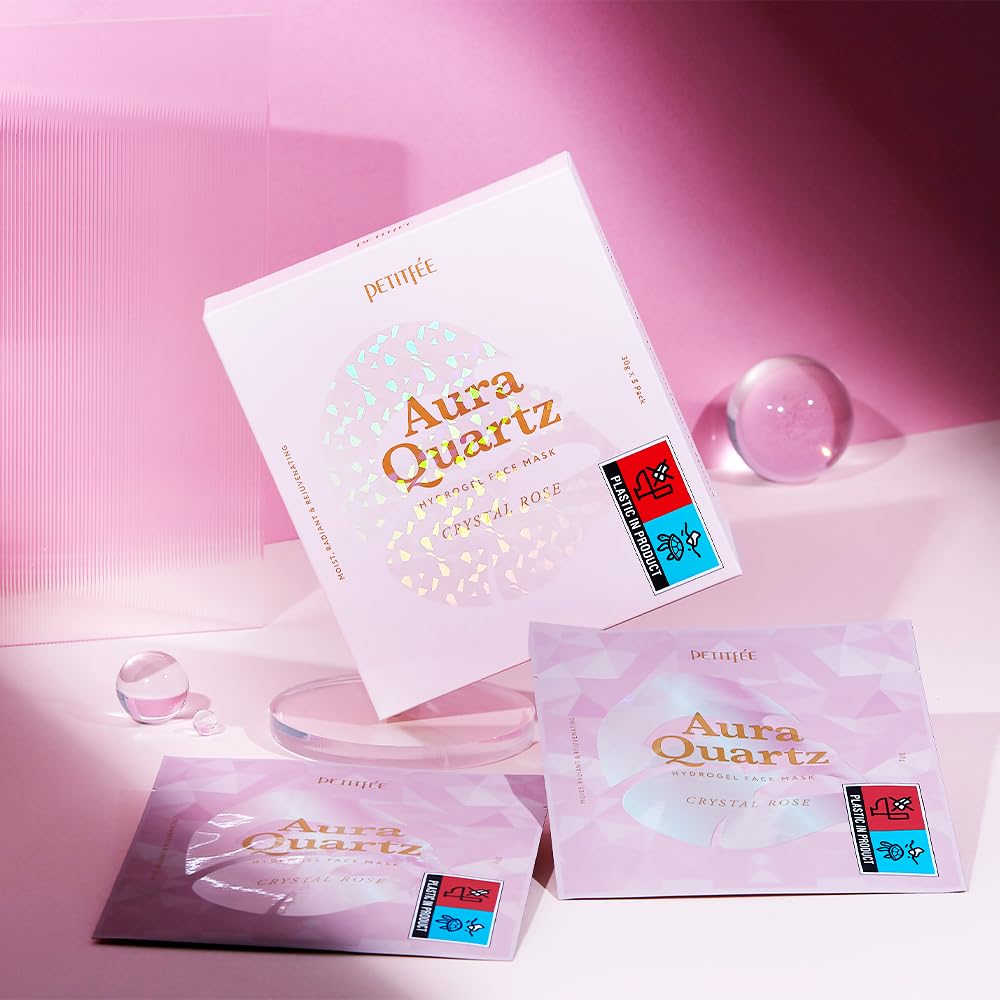 Petitfee - Aura Quartz Hydrogel Face Mask – Crystal Rose, 30g, 1 piece 3 Korean Face mask