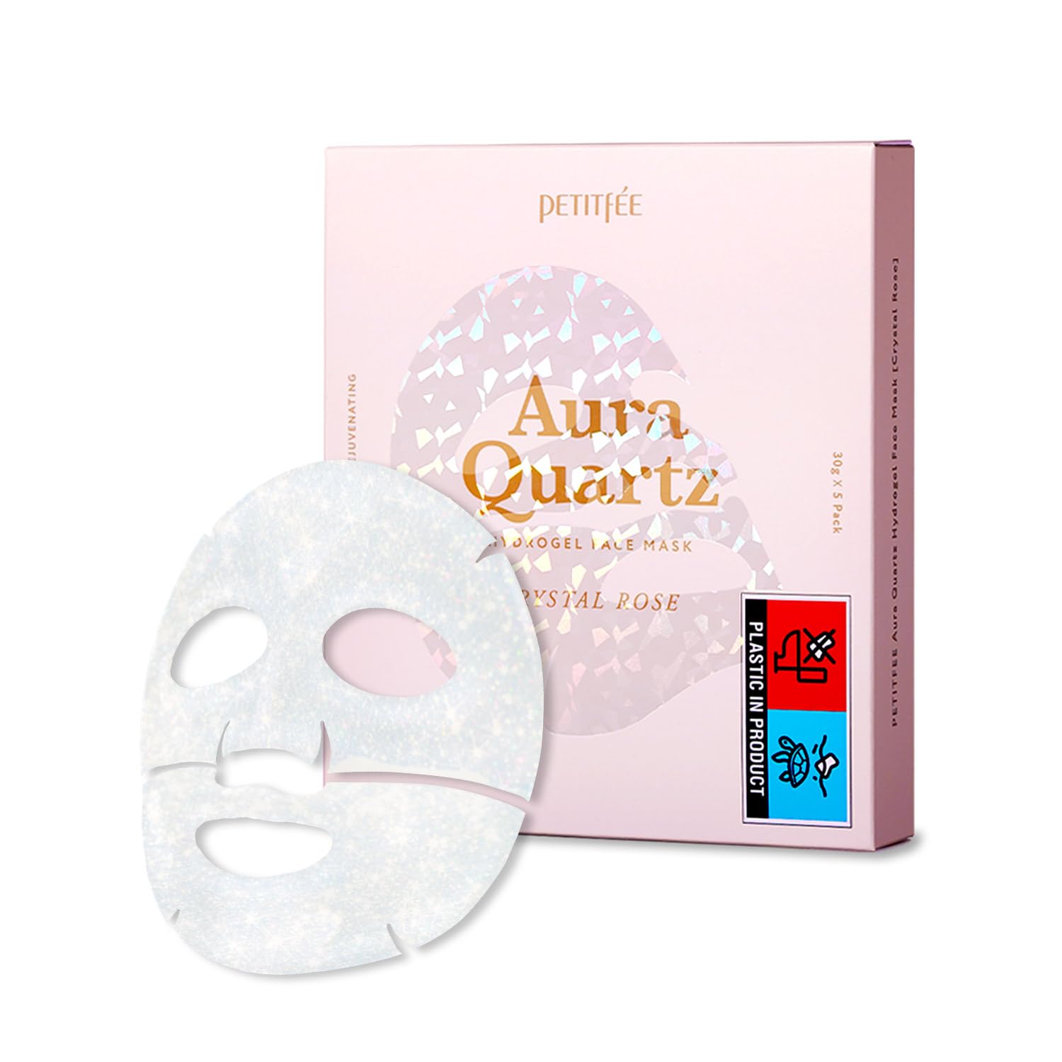 Petitfee - Aura Quartz Hydrogel Face Mask – Crystal Rose, 30g, 1 piece 2 Korean Face mask