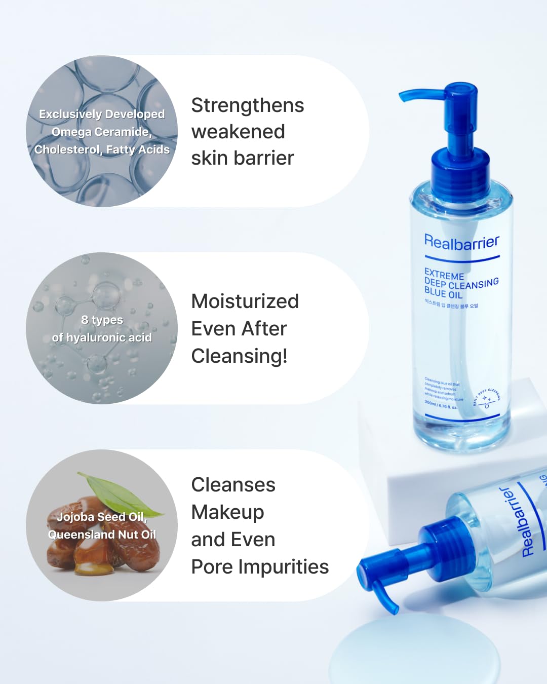 Realbarrier - Extreme Deep Cleasing Blue Oil, 200ml 8 Realbarrier - Extreme Deep Cleasing Blue Oil, 200ml - Image 7