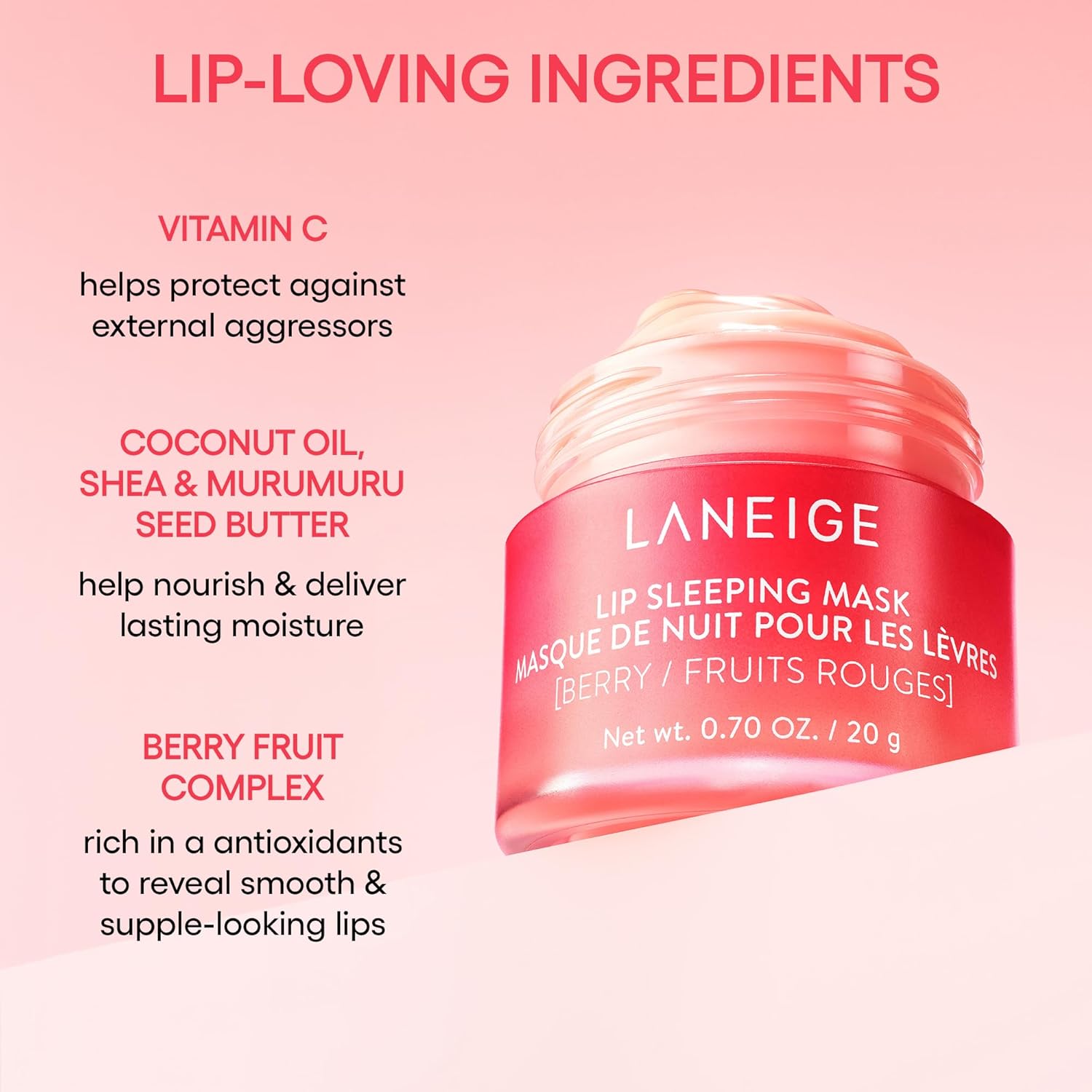 Laneige - Strawberry Shortcake Lip Sleeping Mask, 20g 8 Laneige - Strawberry Shortcake Lip Sleeping Mask, 20g - Image 7