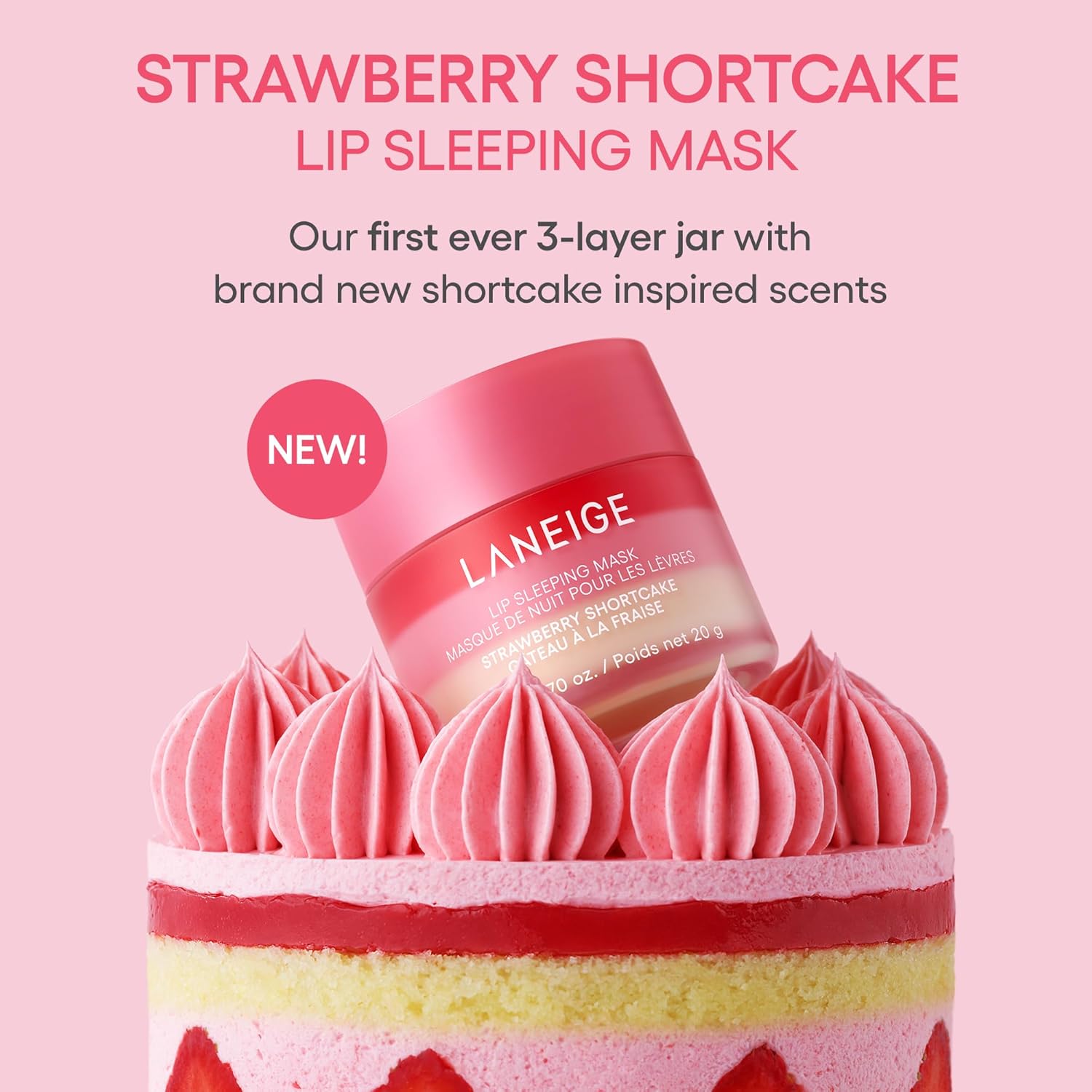 Laneige - Strawberry Shortcake Lip Sleeping Mask, 20g 7 Laneige - Strawberry Shortcake Lip Sleeping Mask, 20g - Image 6