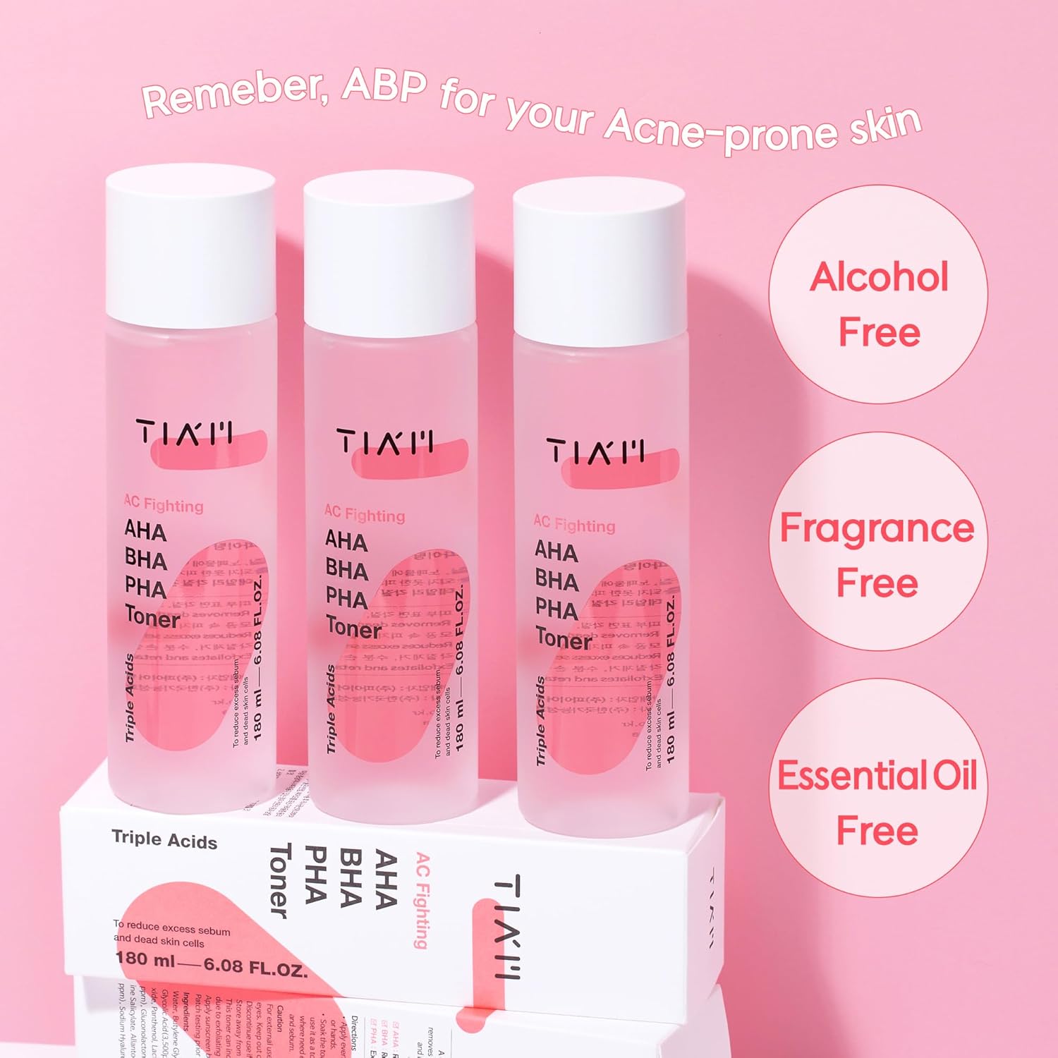 TIA’M - AC Fighting AHA BHA PHA Toner, 180ml 4 TIA’M - AC Fighting AHA BHA PHA Toner, 180ml - Image 3