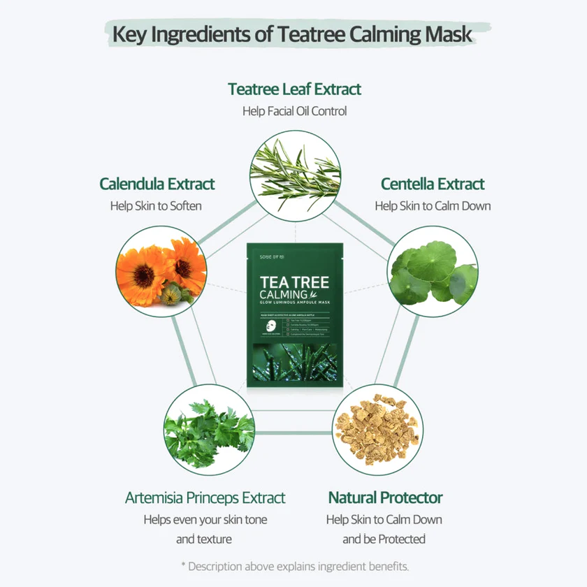 SOME BY MI - 30 Days Tea Tree Calming Glow Luminous Ampoule Mask, 25g, 1 piece 7 SOME BY MI - 30 Days Tea Tree Calming Glow Luminous Ampoule Mask, 25g, 1 piece - Image 6