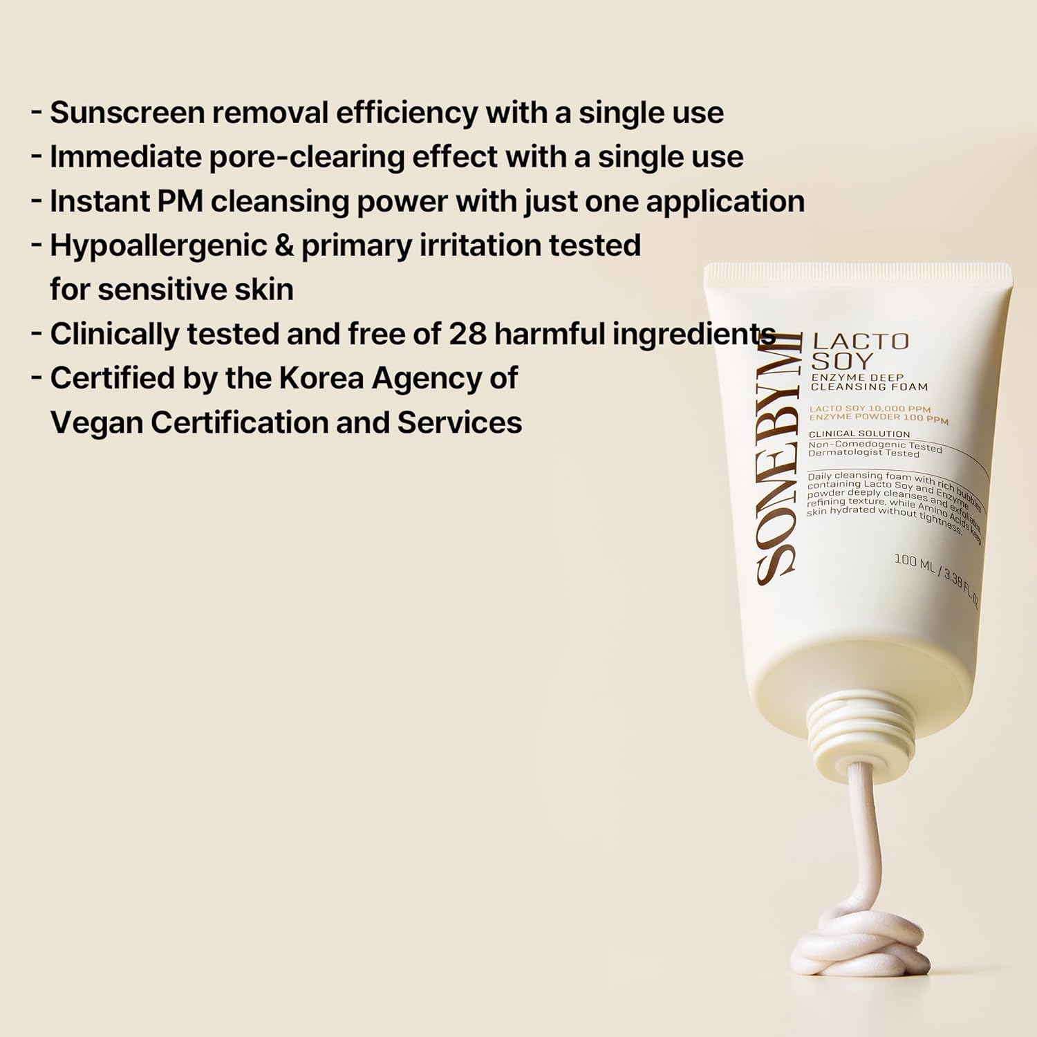 SOME BY MI - Lactosoy Enzyme Deep Cleansing Foam, 100ml 10 SOME BY MI - Lactosoy Enzyme Deep Cleansing Foam, 100ml - Image 9