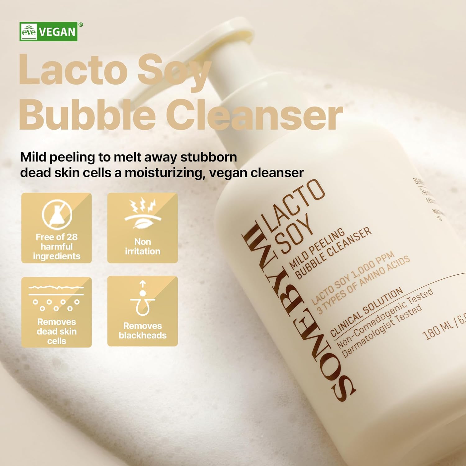 SOME BY MI - Lactosoy Mild Bubble Peeling Cleanser, 180ml 11 SOME BY MI - Lactosoy Mild Bubble Peeling Cleanser, 180ml - Image 10