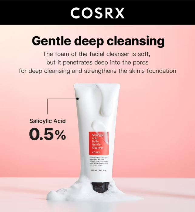 COSRX Salicylic Acid Daily Gentle Cleanser 150ml 3 COSRX Salicylic Acid Daily Gentle Cleanser 150ml - Image 2