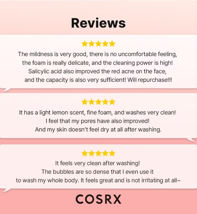 COSRX Salicylic Acid Daily Gentle Cleanser 150ml 7 COSRX Salicylic Acid Daily Gentle Cleanser 150ml - Image 6
