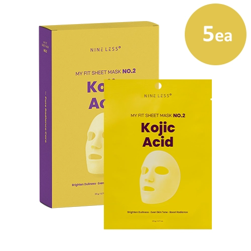 NINE LESS - My Fit Sheet Mask No.2 Kojic Acid, 1 Box, 20g x 5ea 2 Korean sheet mask no 2