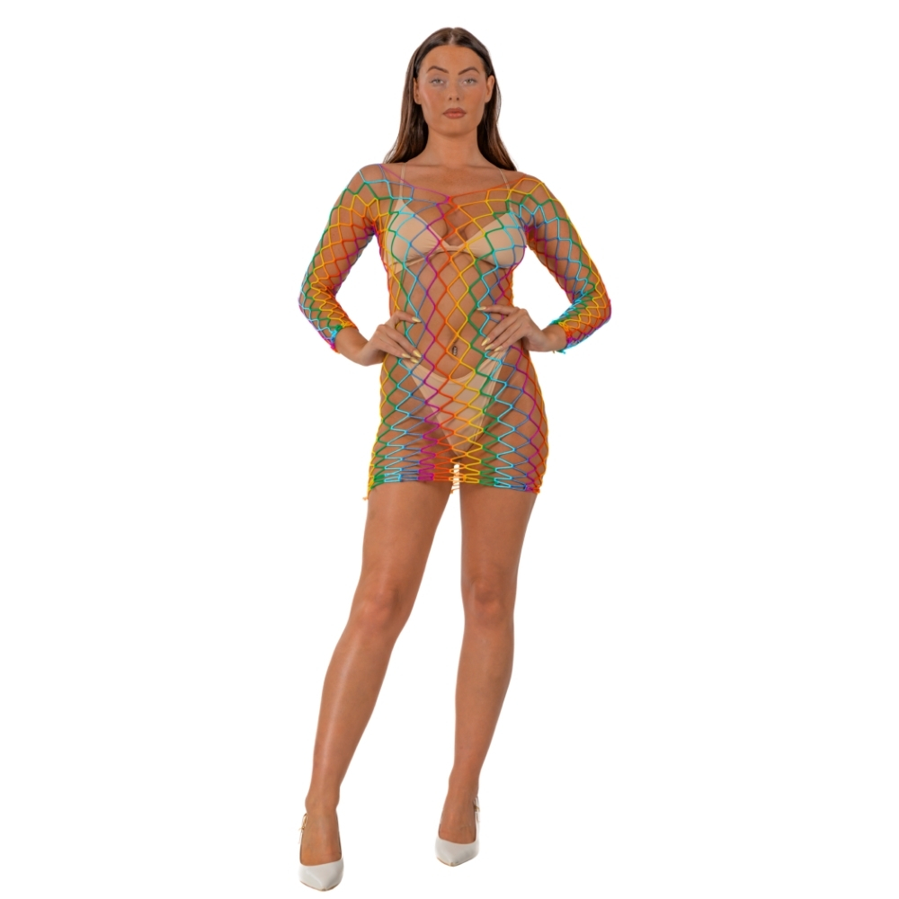 Lace by LJ Rainbow Long Sleeved Mini Dress 2 Rainbow Long Sleeved Mini Dress
