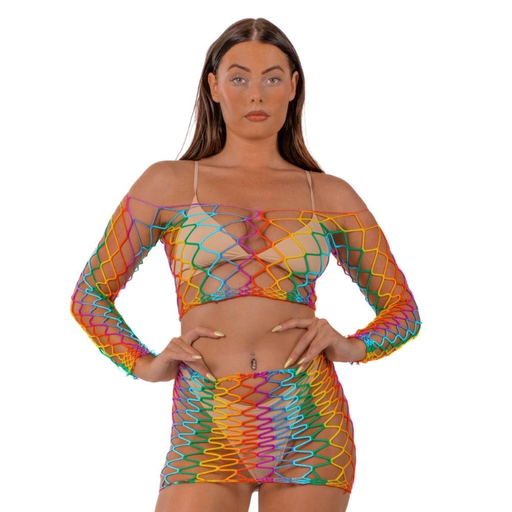 Lace by LJ Rainbow Crop Top and Skirt Set 2 Rainbow Crop Top and Skirt Set