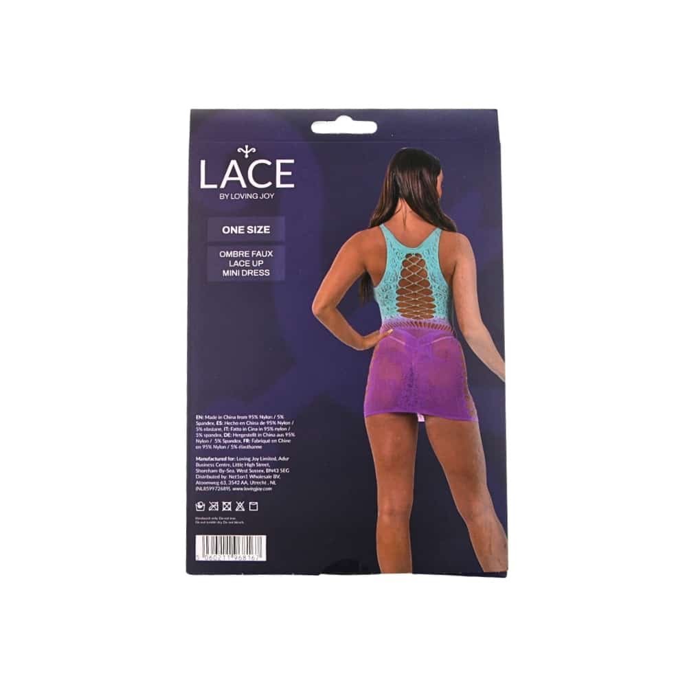 Lace by LJ Ombre Faux Lace Up Mini Dress 9 Lace by LJ Ombre Faux Lace Up Mini Dress - Image 8