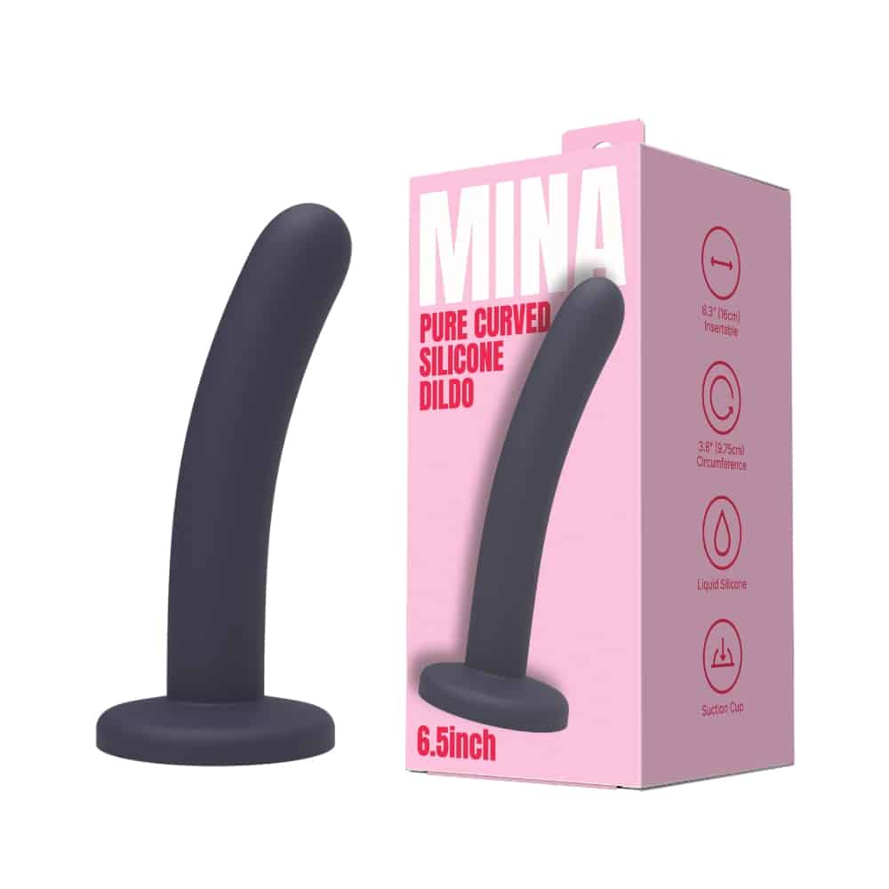 Mina Pure Curved Silicone Dildo 6.5 Inch 4 Mina Pure Curved Silicone Dildo 6.5 Inch - Image 3